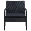 vidaXL fekete polyrattan kerti szék párnával