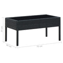 vidaXL fekete polyrattan kerti asztal 75 x 40 x 37 cm