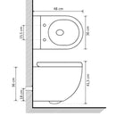 vidaXL fehér kerámia perem nélküli fali WC bidé funkcióval