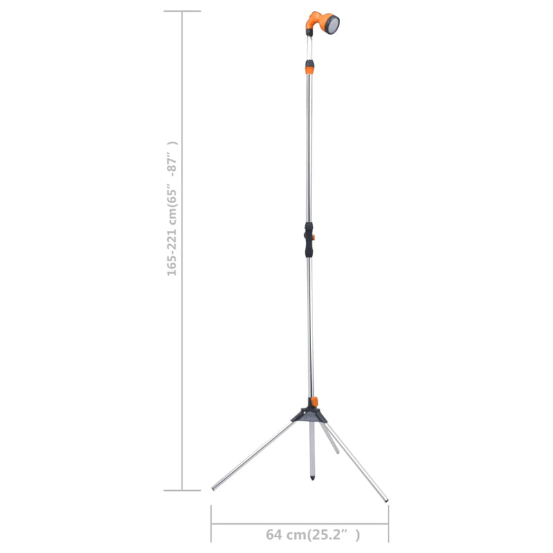 vidaXL háromlábú alumínium kerti zuhany 221 cm