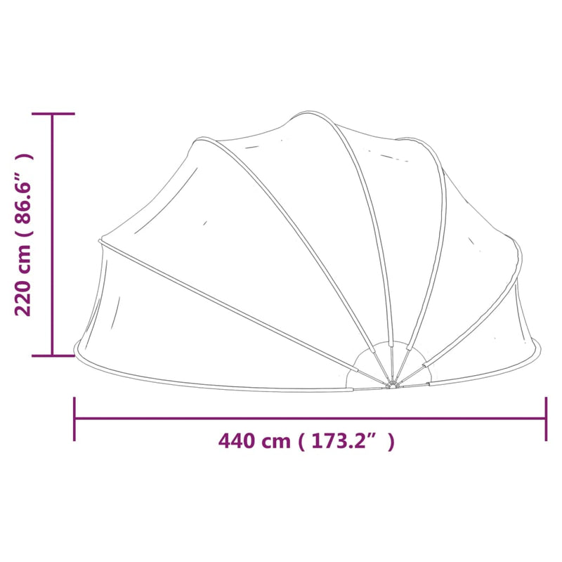 vidaXL medencekupola 440 x 220 cm