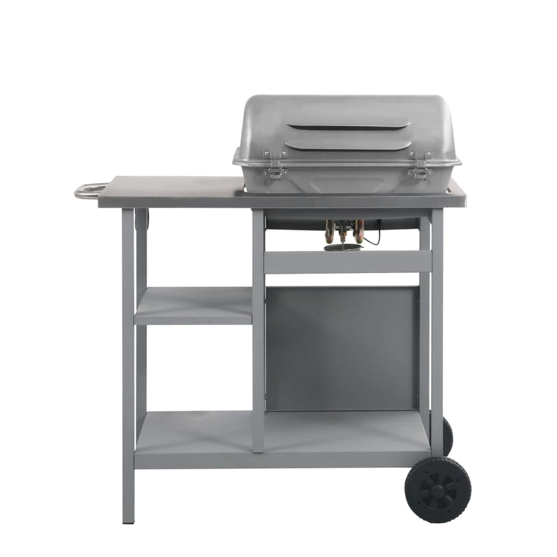 vidaXL ezüst gáz grillező 3 szintes kisasztallal