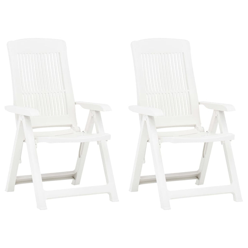 vidaXL 2 db fehér dönthető műanyag kerti szék