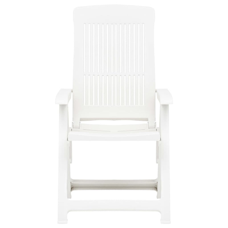 vidaXL 2 db fehér dönthető műanyag kerti szék