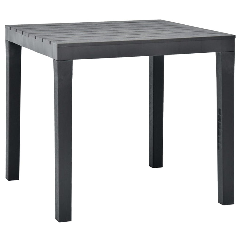 vidaXL antracitszürke műanyag kerti asztal 78 x 78 x 72 cm