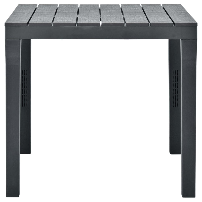vidaXL antracitszürke műanyag kerti asztal 78 x 78 x 72 cm