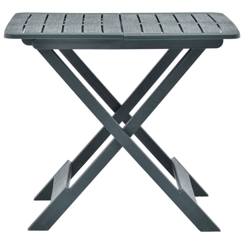 vidaXL zöld műanyag összecsukható kerti asztal 79 x 72 x 70 cm