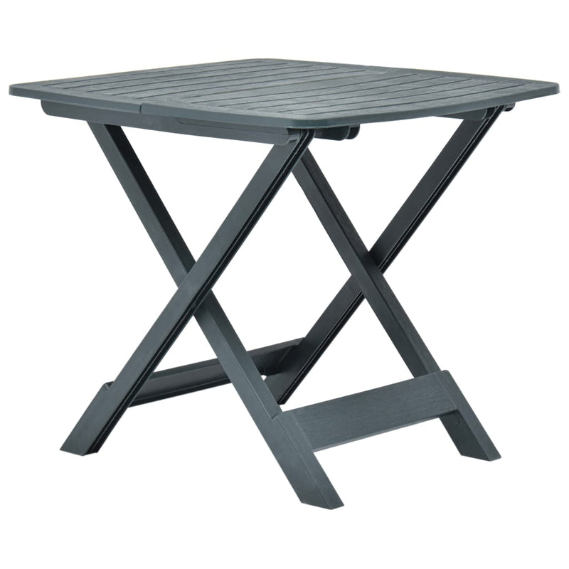 vidaXL zöld műanyag összecsukható kerti asztal 79 x 72 x 70 cm