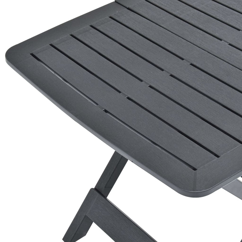 vidaXL antracitszürke műanyag összecsukható kerti asztal 79x72x70 cm