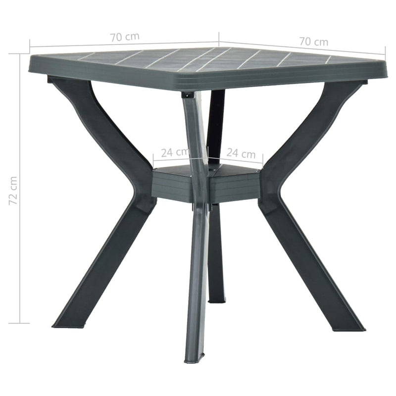 vidaXL antracitszürke műanyag bisztróasztal 70 x 70 x 72 cm
