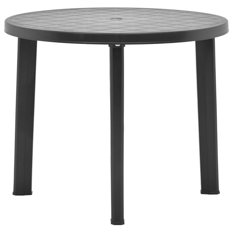 vidaXL antracitszürke műanyag kerti asztal 89 cm