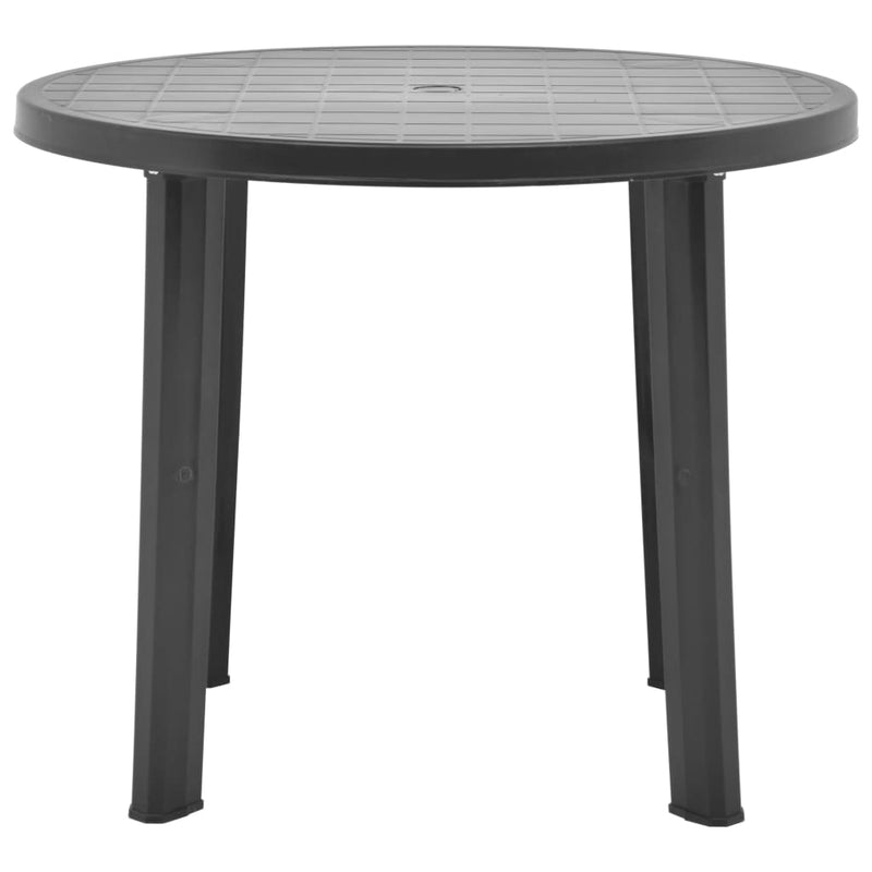 vidaXL antracitszürke műanyag kerti asztal 89 cm