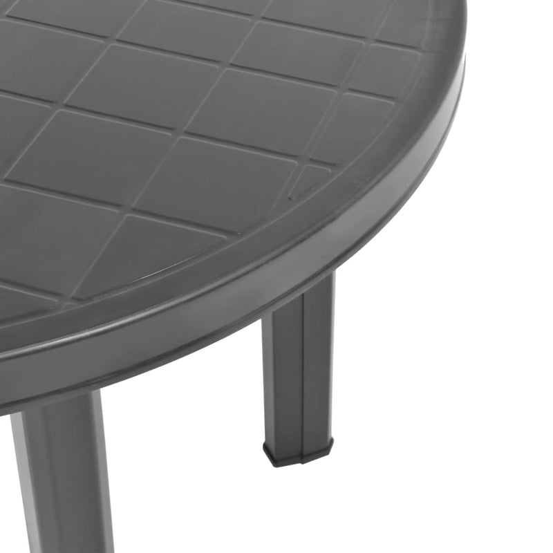 vidaXL antracitszürke műanyag kerti asztal 89 cm