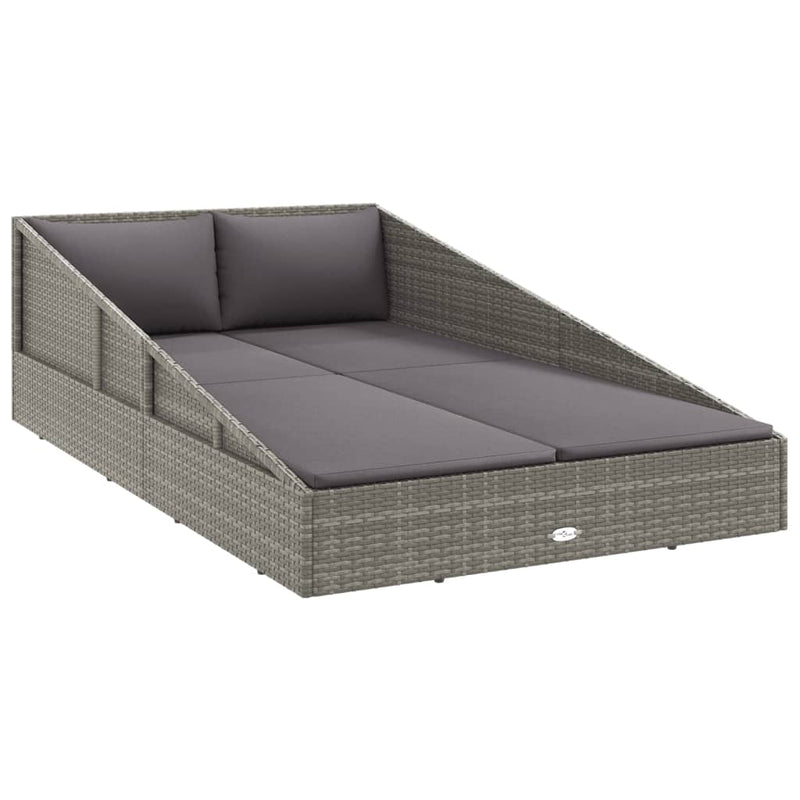 vidaXL szürke polyrattan kerti ágy 110x200 cm