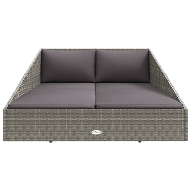 vidaXL szürke polyrattan kerti ágy 110x200 cm