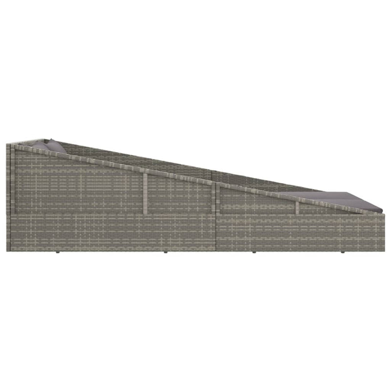 vidaXL szürke polyrattan kerti ágy 110x200 cm