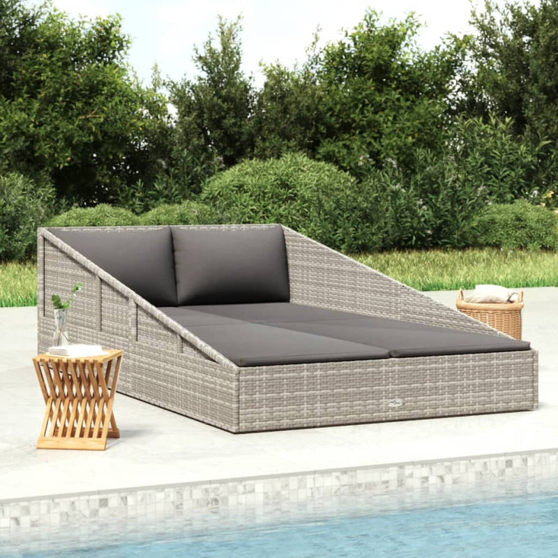 vidaXL szürke polyrattan kerti ágy 110x200 cm