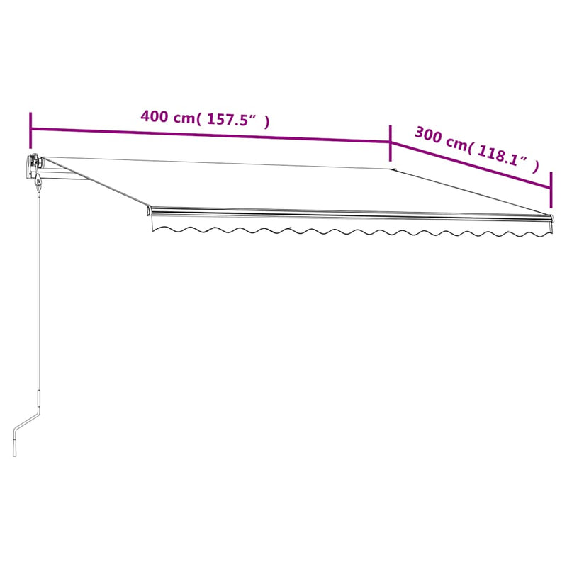 vidaXL narancssárga és barna automata napellenző 400 x 300 cm