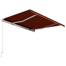 vidaXL narancssárga és barna kézzel kihúzható napellenző 350 x 250 cm
