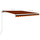 vidaXL narancssárga és barna kézzel kihúzható napellenző 350 x 250 cm