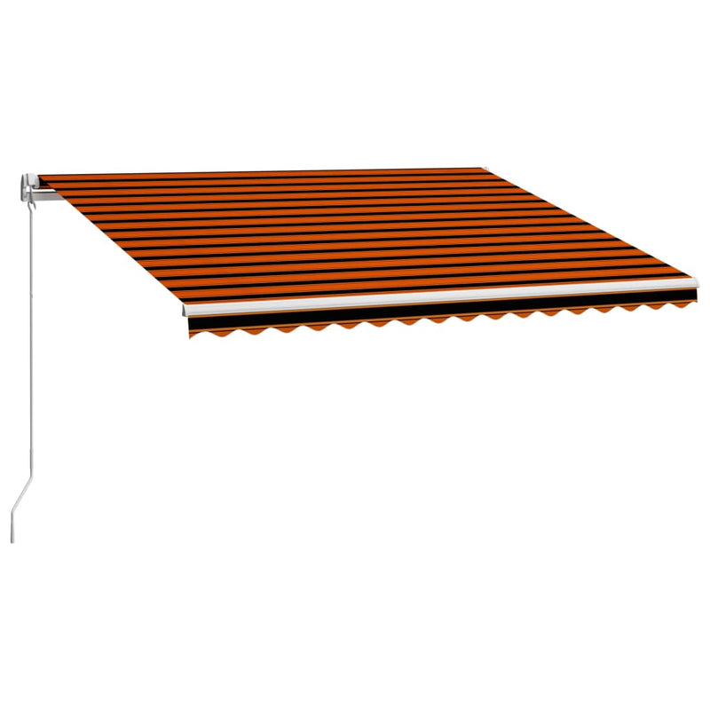 vidaXL narancssárga és barna kézzel kihúzható napellenző 450 x 300 cm
