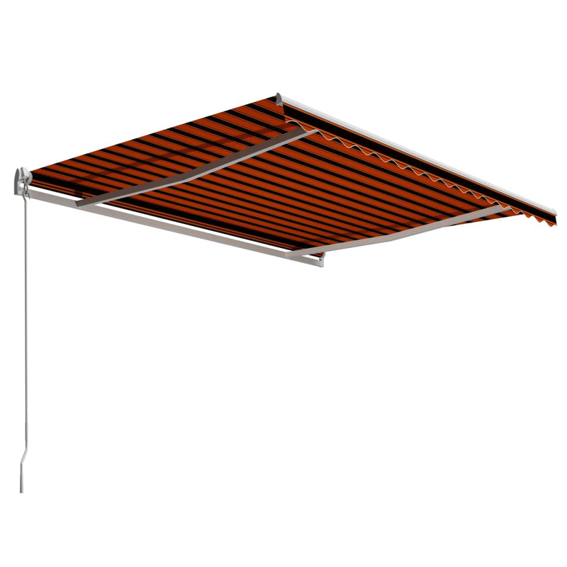 vidaXL narancssárga és barna kézzel kihúzható napellenző 450 x 300 cm