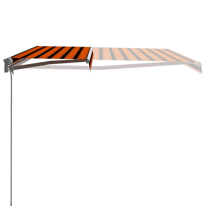 vidaXL narancssárga és barna kézzel kihúzható napellenző 450 x 300 cm