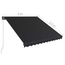 vidaXL antracitszürke kézzel behúzható napellenző 300 x 250 cm