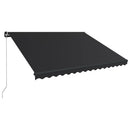 vidaXL antracitszürke kézzel behúzható napellenző 450 x 300 cm