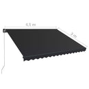 vidaXL antracitszürke kézzel behúzható napellenző 450 x 300 cm