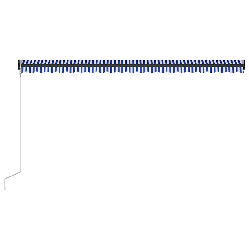 vidaXL kék és fehér szélérzékelős és LED-es napellenző 500 x 300 cm