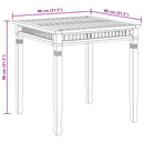 vidaXL tömör tíkfa kerti étkezőasztal 80 x 80 x 80 cm