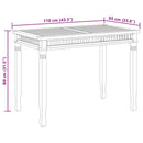 vidaXL tömör tíkfa kerti étkezőasztal 110 x 65 x 80 cm