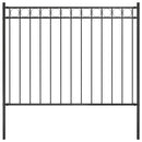 vidaXL fekete acél kerti kerítés 1,7 x 1 m