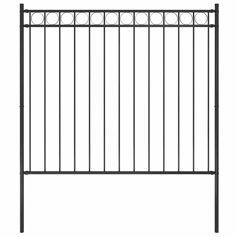 vidaXL fekete acélkerítés 1,81 x 1,5 m