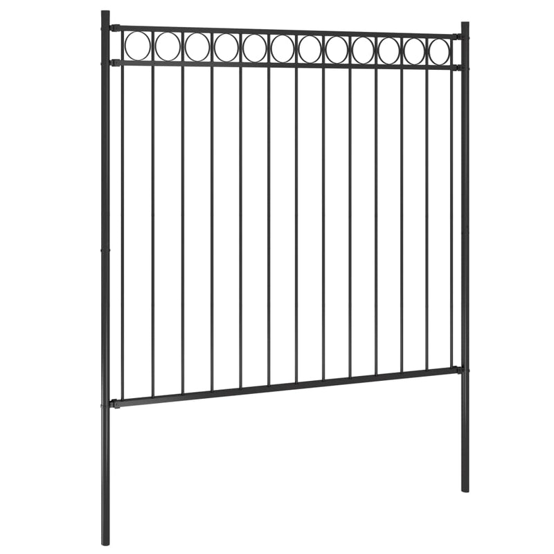 vidaXL fekete acélkerítés 1,81 x 1,5 m