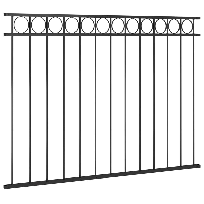 vidaXL fekete acél kerítéspanel 1,7 x 1,2 m