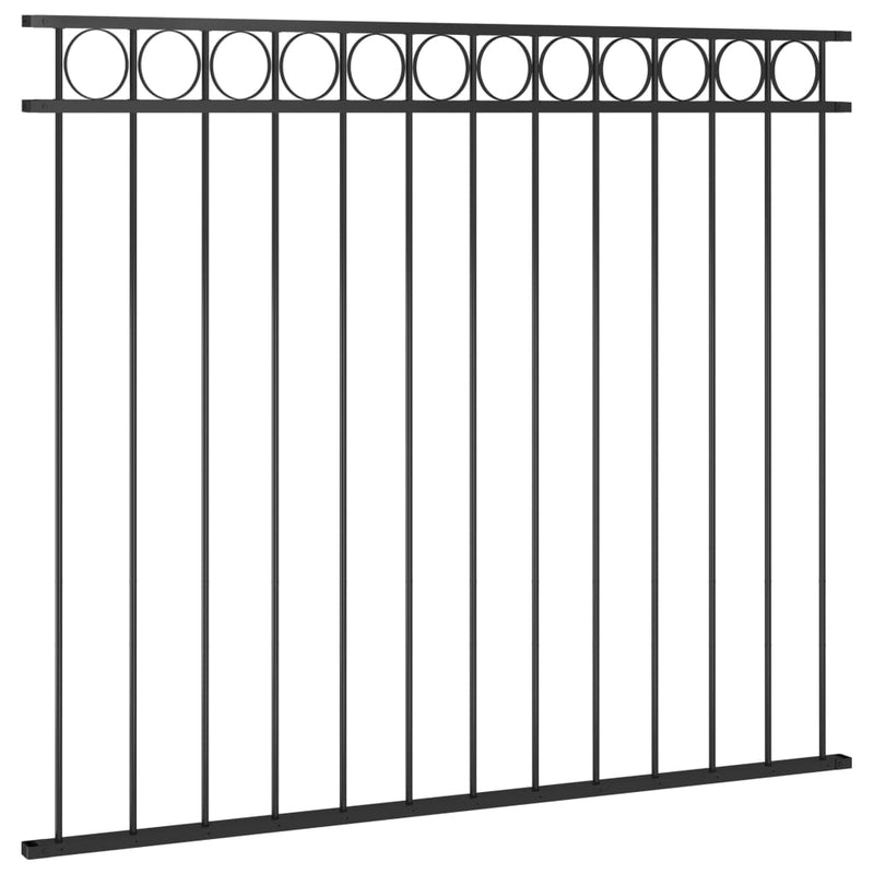 vidaXL fekete acél kerítéspanel 1,7 x 1,5 m