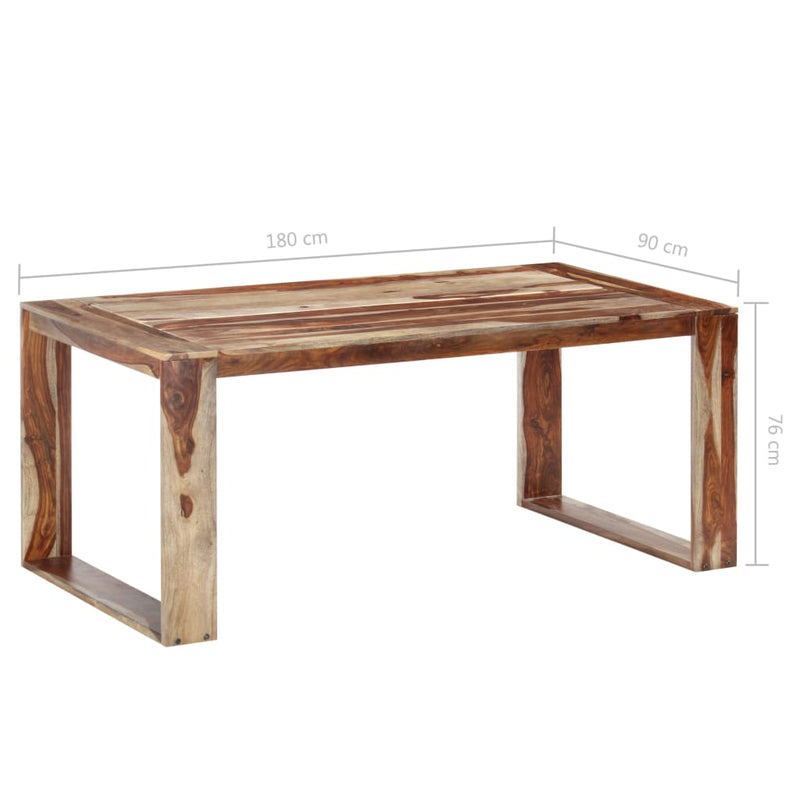 vidaXL tömör rózsafa étkezőasztal 180 x 90 x 76 cm