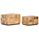 vidaXL 2 db téglatest alakú nyers mangófa dohányzóasztal