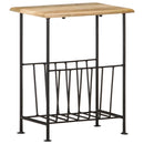 vidaXL tömör mangófa és acél újságtartó 40 x 30 x 50 cm