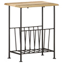 vidaXL tömör mangófa és acél újságtartó 40 x 30 x 50 cm