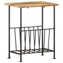 vidaXL tömör mangófa és acél újságtartó 40 x 30 x 50 cm