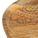 vidaXL 2 db tömör mangófa és acél kerek kisasztal