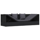 vidaXL fekete polyrattan kerti ágy ülő- és hátpárnával