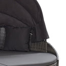 vidaXL szürke polyrattan kültéri napozóágy napellenzővel