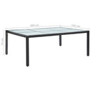 vidaXL fekete polyrattan kültéri étkezőasztal 200 x 150 x 74 cm
