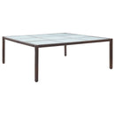 vidaXL barna polyrattan kerti étkezőasztal 200 x 200 x 74 cm