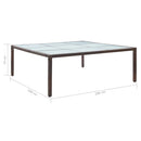 vidaXL barna polyrattan kerti étkezőasztal 200 x 200 x 74 cm