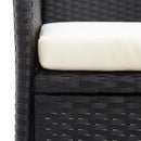 vidaXL 2 személyes fekete polyrattan kerti pad teázóasztallal 143 cm